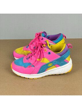 Heelys Force Multicolor Wheeled Sneakers Youth 2 Pink Yellow Blue Purple